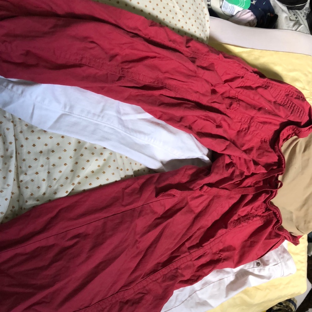 Red maternity pants